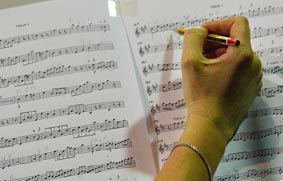 Imatge d'escriptura musical.